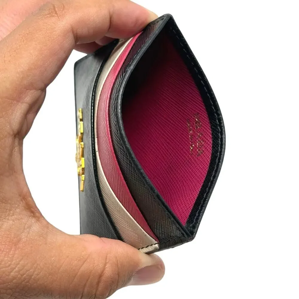 Prada Multicolor Saffiano Cardholder Wallet